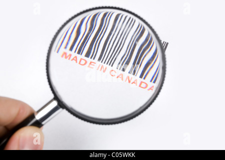 Hergestellt in Kanada und Barcode, Business-Konzept Stockfoto