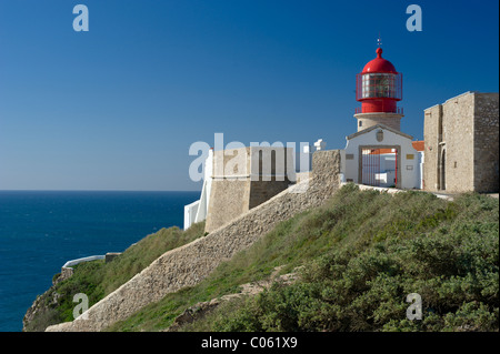 Leuchtturm am Kap St. Vincent, Sagres, Algarve, Portugal Stockfoto