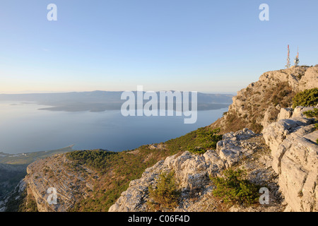 Sender auf dem Vidova Gora, Monte Sveti Vid, 778 m, Insel Brac, Kroatien, Europa Stockfoto