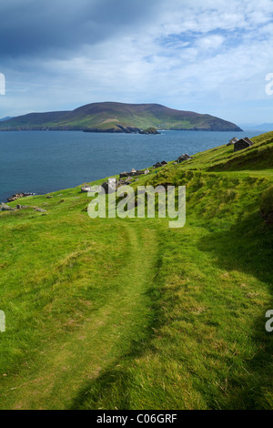 Great Blasket Island, den Blasket Inseln vor Slea Head auf der Halbinsel Dingle, County Kerry, Irland Stockfoto