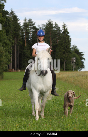 Reiten ohne Sattel Stockfoto