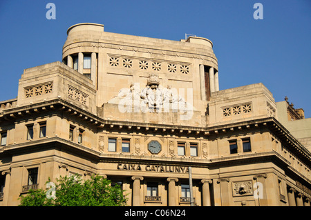 Historische Gebäude der Caixa Catalunya, Bank von Katalonien, Barcelona, Spanien, Iberische Halbinsel, Europa Stockfoto