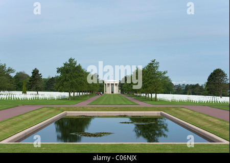 Amerikanischer Soldatenfriedhof am Omaha Beach in der Nähe von Colleville-Sur-Mer, Normandie, Frankreich, Europa Stockfoto