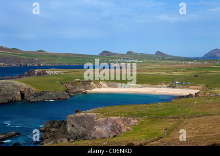 Clogher Strand in der Nähe von Ballyferriter, Halbinsel Dingle, County Kerry, Irland Stockfoto