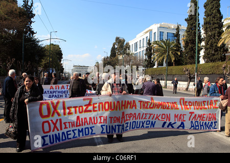 Europa-Griechenland-Athen riot Polizei während einer Anti Regierung Rallye Stockfoto