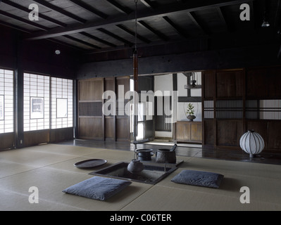 Tatami-Zimmer in einem traditionellen Seite japanische Landhaus Stockfoto