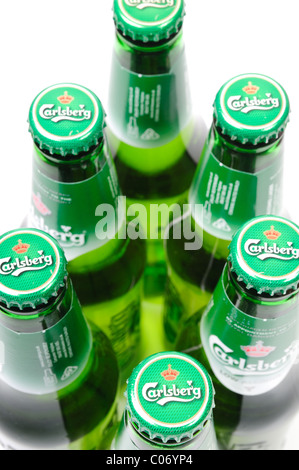 Carlsberg Low Alkohol Bier 6er Pack. Stockfoto