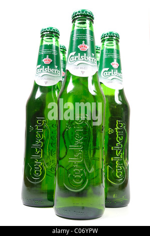 Carlsberg Low Alkohol Bier 6er Pack. Stockfoto