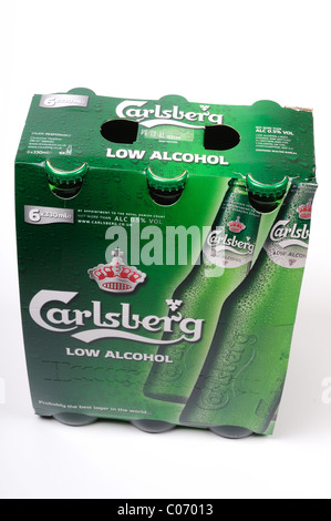 Carlsberg Low Alkohol Bier 6er Pack. Stockfoto