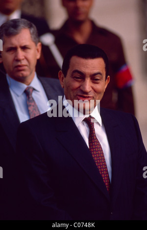 Ägyptens Präsident Hosni Mubarak in Kairo, November 1990. Foto von Barry Iverson Stockfoto