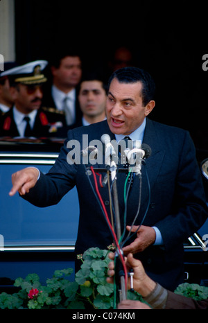 Ägyptens Präsident Hosni Mubarak in Kairo, November 1988. Foto von Barry Iverson Stockfoto