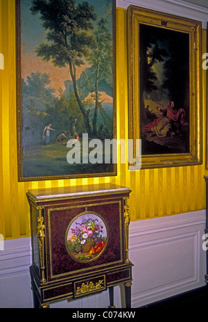 Malerei, Gemälde, Schreibtisch, Sevres Porzellan, Schloss Versailles, Stadt von Versailles, Ile de France, Frankreich, Europa Stockfoto