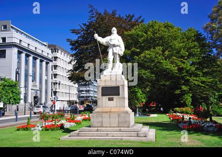 Captain Robert Falcon Scott Statue, Worcester Boulevard, Christchurch, Canterbury, Südinsel, Neuseeland Stockfoto