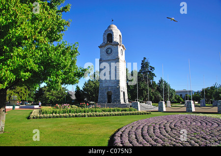 Der Krieg Memorial Clock Tower, Seymour Square, Blenheim, Marlborough Region, Südinsel, Neuseeland Stockfoto