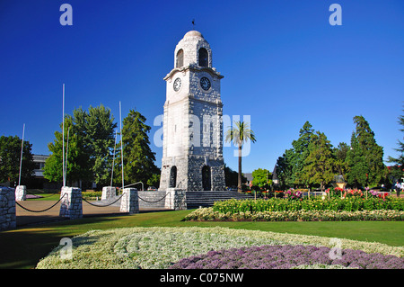 Der Krieg Memorial Clock Tower, Seymour Square, Blenheim, Marlborough Region, Südinsel, Neuseeland Stockfoto