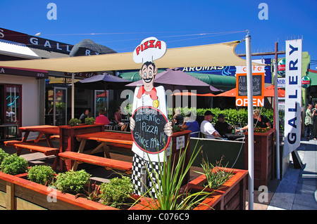 Pizzarestaurant und Café, West End, Kaikoura, Canterbury, South Island, Neuseeland Stockfoto