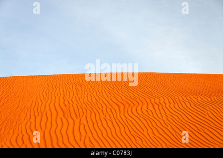 Seite der Düne mit Wellen, Wahiba Sands, Oman, Naher Osten Stockfoto