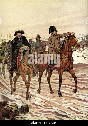 JOB (Jacques Onfroy de Breville) - französischer Illustrator (1858-1931) Napoléon - Avec le Curé Anriol Stockfoto