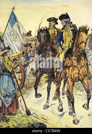 JOB (Jacques Onfroy de Breville) - französischer Illustrator (1858-1931) George Washington - Molly Pitcher bei Monmouth 1778 Stockfoto