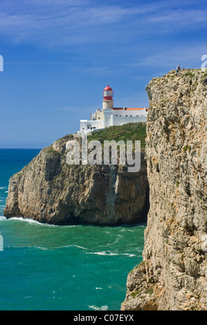 Leuchtturm am Cabo de Sao Vicente, Sagres, Algarve, Portugal, Europa Stockfoto