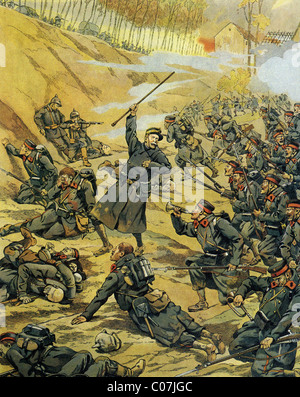 JOB (Jacques Onfroy de Breville) - französischer Illustrator (1858-1931) erste Weltkrieg - 1914-1918: Schlacht in Belgien Stockfoto