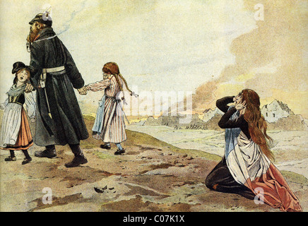 JOB (Jacques Onfroy de Breville) - französischer Illustrator (1858-1931) 1871: Les Provinzen Perdues (Alsace et la Lorraine) Stockfoto