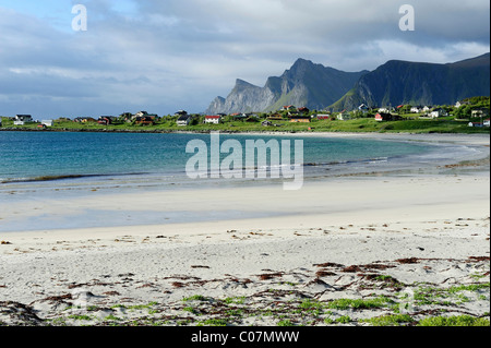 Am Strand, Lofoten, Nord-Norwegen, Norwegen, Skandinavien, Europa Stockfoto