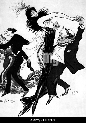 SEM - französischen Illustrator-Tango-Tänzer (Georges Goursat) 1920' Stockfoto