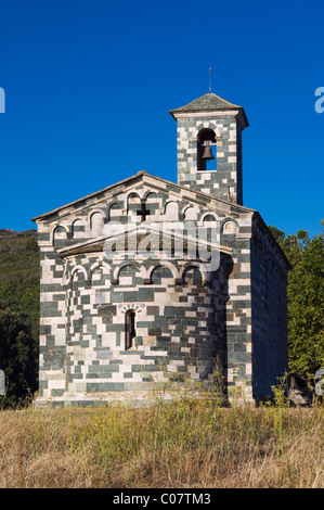 Pisaner Kirche von San Michele de Murato, Nebbio, Korsika, Frankreich, Europa Stockfoto