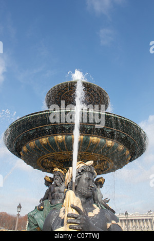 Brunnen-Detail, Place De La Concorde Stockfoto