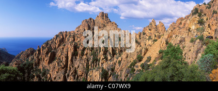 Roten Felsen, Calanche de Piana, Golf von Porto, Korsika, Frankreich, Europa Stockfoto