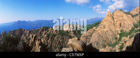 Roten Felsen, Calanche de Piana, Golf von Porto, Korsika, Frankreich, Europa Stockfoto