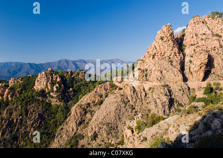 Roten Felsen, Calanche de Piana, Golf von Porto, Korsika, Frankreich, Europa Stockfoto