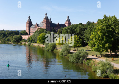 Schloss Johannesburg Burg, Mainufer, Aschaffenburg, Bayerischer Untermain, Unterfranken, Franken, Bayern Stockfoto