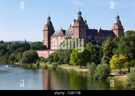 Schloss Johannesburg Burg, Mainufer, Aschaffenburg, Bayerischer Untermain, Unterfranken, Franken, Bayern Stockfoto