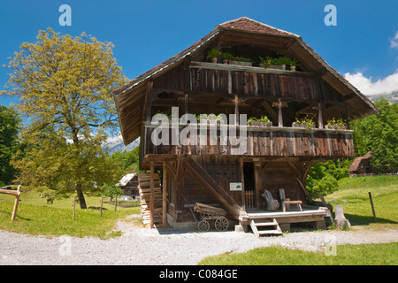 Schweizer Bauernhaus in der Open Air Museum Hofstetten bei Brienz, Kanton Bern, Schweiz, Europa Stockfoto