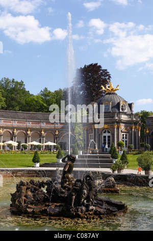 Oberen Höhle, Orangerie, Sonnentempel Sonnentempel, Neues Schloss Schloss Eremitage Park, Bayreuth, Oberfranken, Franken Stockfoto