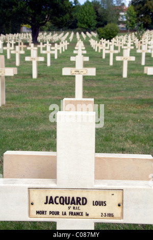 Die militärischen Friedhof von Bar-de-Duc, Frankreich. Stockfoto