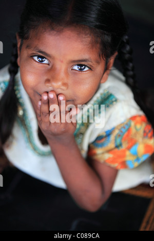 Mädchen in der Schule Andhra Pradesh in Indien Stockfoto