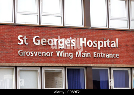 Str. Georges Krankenhaus in Tooting Haupteingang Stockfoto