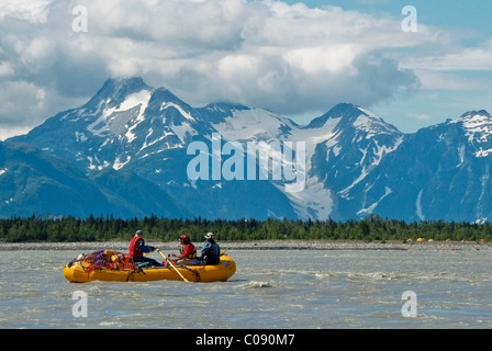 Sparren auf dem Tatshenshini River, Tatshenshini-Alsek Provincial Park, Britisch-Kolumbien, Kanada, Sommer Stockfoto