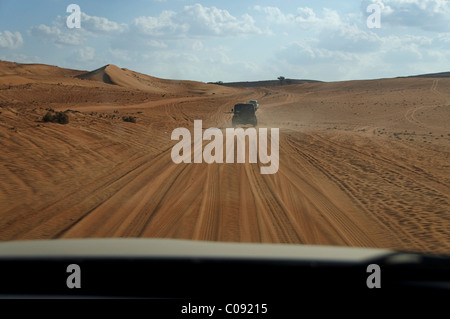 Reise in der Wüste Wahiba Sands, Al Wasil, Oman, Naher Osten Stockfoto