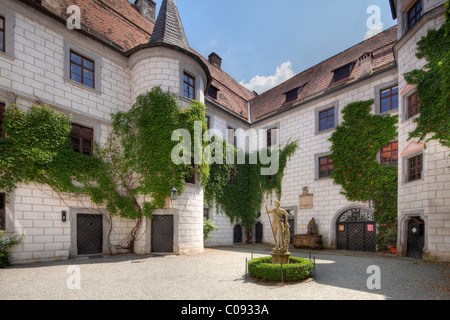 Innenhof des Grabenlöffel Burg von Mitwitz, Oberfranken, Franken, Bayern, Deutschland, Europa Stockfoto