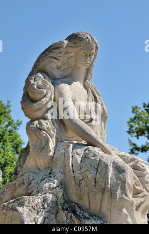 Statue der Loreley des italienischen Bildhauers Mariano Pinton, 1979, St. Goarshausen, Mittelrheintal Stockfoto