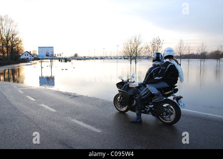 Ufer des Flusses Maas Roermond Niederlande überschwemmt Stockfoto