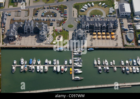 Luftbild, Bergkamen Marina, Datteln-Hamm-Kanal, Bergkamen, Ruhr und Umgebung, Nordrhein-Westfalen, Deutschland, Europa Stockfoto
