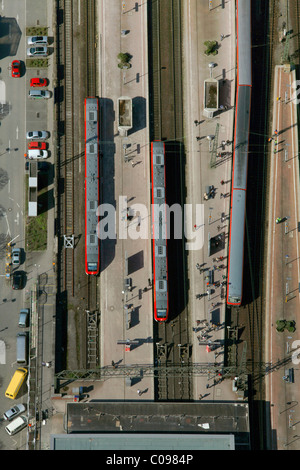 Luftbild, Tram-Station, Hauptbahnhof, Koenigswall, Dortmund, Ruhrgebiet Region, North Rhine-Westphalia, Germany, Europe Stockfoto