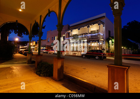 Abend in der Goldbergbau Stadt Jamestown, Kalifornien, USA Stockfoto