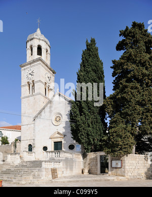 Kirche, Hafen Stadt Cavtat, Kroatien, Europa Stockfoto