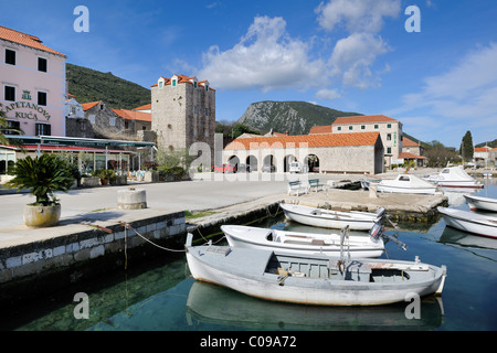 Kleinen Hafen von Mali Ston, Peljesac Halbinsel, Kroatien, Europa Stockfoto